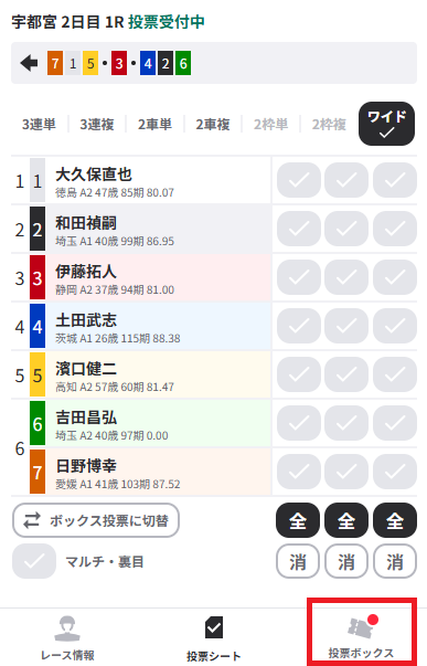 投票画面の例