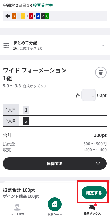投票画面の例